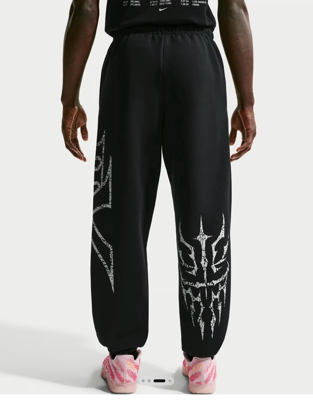 Nike Black Jogger Pants with White Side Graphic - Picture 2 of 11